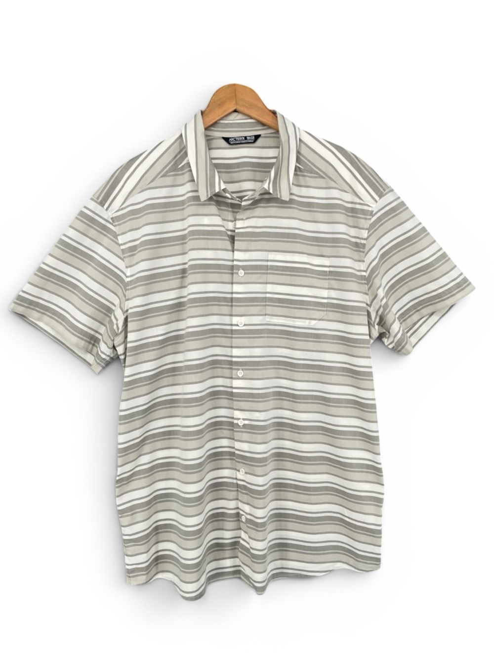 Arc’teryx Brohm Striped Short‑Sleeve Button‑Down Shirt XXL